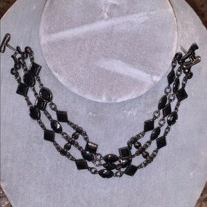 Vintage Gunmetal Faceted Glass Blt